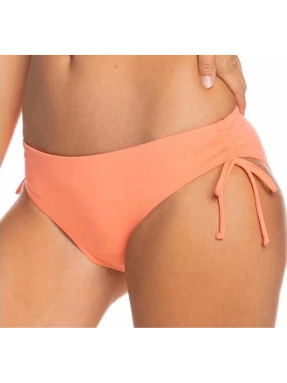 Roxy Bikini Bottoms L Coral Hipster Tie Side Swim NWT Beachy